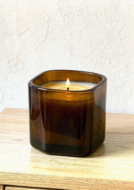 Ember Soy Candle — Ash & Amber in Smoked Amber