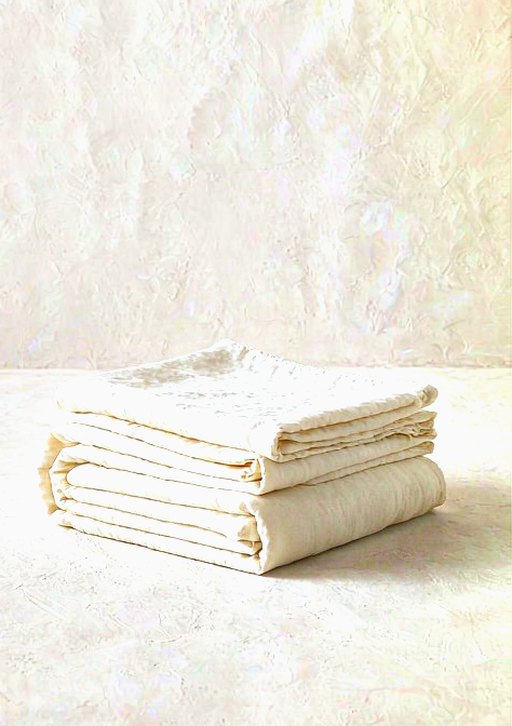 Linen Fitted Sheet in Ivory