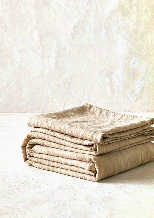 Linen Fitted Sheet in Sand